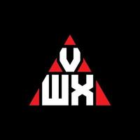 design de logotipo de letra de triângulo vwx com forma de triângulo. monograma de design de logotipo de triângulo vwx. modelo de logotipo de vetor de triângulo vwx com cor vermelha. logotipo triangular vwx logotipo simples, elegante e luxuoso.
