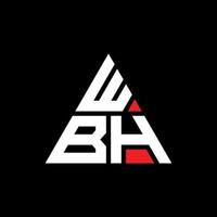 design de logotipo de letra triangular wbh com forma de triângulo. monograma de design de logotipo de triângulo wbh. modelo de logotipo de vetor de triângulo wbh com cor vermelha. logotipo triangular wbh logotipo simples, elegante e luxuoso. wbh