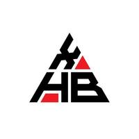 design de logotipo de letra de triângulo xhb com forma de triângulo. monograma de design de logotipo de triângulo xhb. modelo de logotipo de vetor de triângulo xhb com cor vermelha. xhb logotipo triangular logotipo simples, elegante e luxuoso.