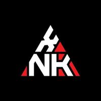 design de logotipo de letra de triângulo xnk com forma de triângulo. monograma de design de logotipo de triângulo xnk. modelo de logotipo de vetor de triângulo xnk com cor vermelha. xnk logotipo triangular simples, elegante e luxuoso.