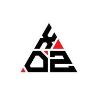 design de logotipo de letra triângulo xoz com forma de triângulo. monograma de design de logotipo de triângulo xoz. modelo de logotipo de vetor de triângulo xoz com cor vermelha. logotipo triangular xoz logotipo simples, elegante e luxuoso.