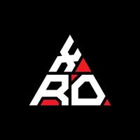 design de logotipo de letra de triângulo xro com forma de triângulo. monograma de design de logotipo de triângulo xro. modelo de logotipo de vetor de triângulo xro com cor vermelha. logotipo triangular xro logotipo simples, elegante e luxuoso.