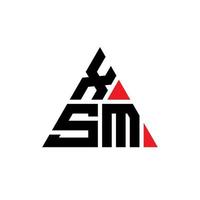 design de logotipo de letra de triângulo xsm com forma de triângulo. monograma de design de logotipo de triângulo xsm. modelo de logotipo de vetor de triângulo xsm com cor vermelha. logotipo triangular xsm logotipo simples, elegante e luxuoso.