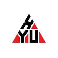 design de logotipo de letra triângulo xyu com forma de triângulo. monograma de design de logotipo de triângulo xyu. modelo de logotipo de vetor triângulo xyu com cor vermelha. xyu logotipo triangular logotipo simples, elegante e luxuoso.