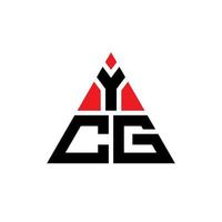 design de logotipo de letra triângulo ycg com forma de triângulo. monograma de design de logotipo de triângulo ycg. modelo de logotipo de vetor triângulo ycg com cor vermelha. logotipo triangular ycg logotipo simples, elegante e luxuoso.