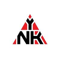 design de logotipo de letra triângulo ynk com forma de triângulo. monograma de design de logotipo de triângulo ynk. modelo de logotipo de vetor triângulo ynk com cor vermelha. ynk logotipo triangular logotipo simples, elegante e luxuoso.