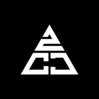 design de logotipo de letra de triângulo zcj com forma de triângulo. monograma de design de logotipo de triângulo zcj. modelo de logotipo de vetor de triângulo zcj com cor vermelha. zcj logotipo triangular logotipo simples, elegante e luxuoso.
