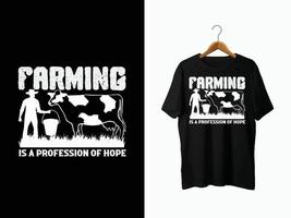 design de camiseta de agricultor. vetor