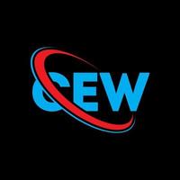 logotipo do cew. carta de ceia. design de logotipo de carta cew. iniciais do logotipo do cew vinculados com o logotipo do monograma em letras maiúsculas e círculo. cew tipografia para marca de tecnologia, negócios e imóveis. vetor