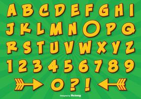 Conjunto de alfabetos de estilos comic