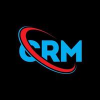 logotipo do crm. carta crm. design de logotipo de carta crm. iniciais crm logotipo ligado com círculo e logotipo monograma maiúsculo. tipografia crm para marca de tecnologia, negócios e imóveis. vetor