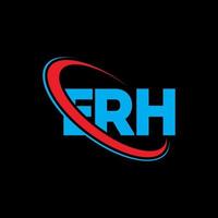 eh logo. eh carta. erh design de logotipo de carta. iniciais erh logotipo ligado com círculo e logotipo monograma maiúsculo. erh tipografia para tecnologia, negócios e marca imobiliária. vetor