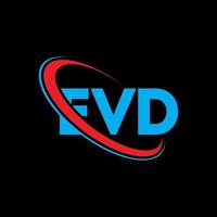 logotipo evd. carta evd. design de logotipo de carta evd. iniciais evd logotipo ligado com círculo e logotipo monograma maiúsculo. tipografia evd para marca de tecnologia, negócios e imóveis. vetor