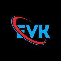 logotipo evk. carta evk. design de logotipo de carta evk. iniciais evk logotipo ligado com círculo e logotipo monograma maiúsculo. tipografia evk para tecnologia, negócios e marca imobiliária. vetor