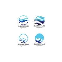 conjunto de ícones de logotipo de onda vetor
