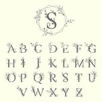 alfabeto decoração floral letras vetor