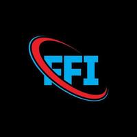 logotipo da ff. carta f. design de logotipo de letra ffi. iniciais ffi logotipo ligado com círculo e logotipo monograma maiúsculo. tipografia ffi para marca de tecnologia, negócios e imóveis. vetor