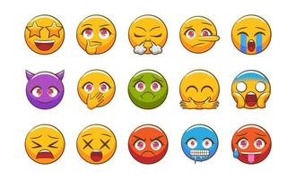 conjunto de emoji colorido