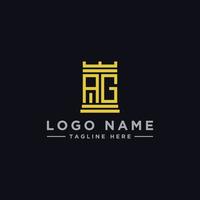 inspiração de design de logotipo para empresas a partir das letras iniciais do ícone do logotipo ag. -vetor vetor