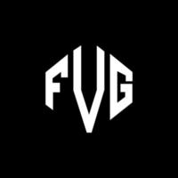 design de logotipo de carta fvg com forma de polígono. fvg polígono e design de logotipo em forma de cubo. fvg hexágono modelo de logotipo de vetor cores brancas e pretas. monograma fvg, logotipo de negócios e imóveis.