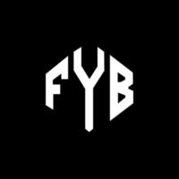 design de logotipo de carta fyb com forma de polígono. polígono fyb e design de logotipo em forma de cubo. modelo de logotipo de vetor hexágono fyb cores brancas e pretas. monograma fyb, logotipo de negócios e imóveis.