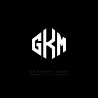 design de logotipo de carta gkm com forma de polígono. gkm polígono e design de logotipo em forma de cubo. gkm hexágono modelo de logotipo de vetor cores brancas e pretas. gkm monograma, logotipo comercial e imobiliário.