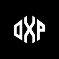 design de logotipo de carta oxp com forma de polígono. polígono oxp e design de logotipo em forma de cubo. oxp hexágono modelo de logotipo de vetor cores brancas e pretas. monograma oxp, logotipo de negócios e imóveis.