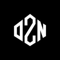 design de logotipo de carta ozn com forma de polígono. ozn polígono e design de logotipo em forma de cubo. ozn hexágono modelo de logotipo de vetor cores brancas e pretas. ozn monograma, logotipo de negócios e imóveis.