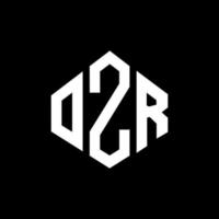 design de logotipo de carta ozr com forma de polígono. ozr polígono e design de logotipo em forma de cubo. modelo de logotipo de vetor hexágono ozr cores brancas e pretas. ozr monograma, logotipo de negócios e imóveis.