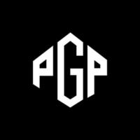 design de logotipo de carta pgp com forma de polígono. pgp polígono e design de logotipo em forma de cubo. pgp hexágono modelo de logotipo de vetor cores brancas e pretas. pgp monograma, logotipo de negócios e imóveis.