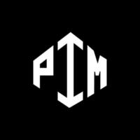 design de logotipo de carta pim com forma de polígono. polígono pim e design de logotipo em forma de cubo. pim hexagon vector logo template cores brancas e pretas. monograma pim, logotipo de negócios e imóveis.