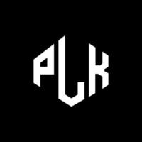 design de logotipo de carta plk com forma de polígono. plk polígono e design de logotipo em forma de cubo. modelo de logotipo de vetor hexágono plk cores brancas e pretas. plk monograma, logotipo de negócios e imóveis.