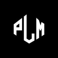 design de logotipo de carta plm com forma de polígono. plm polígono e design de logotipo em forma de cubo. modelo de logotipo de vetor hexágono plm cores brancas e pretas. plm monograma, logotipo de negócios e imóveis.