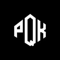 design de logotipo de carta pqk com forma de polígono. pqk polígono e design de logotipo em forma de cubo. pqk modelo de logotipo de vetor hexágono cores brancas e pretas. monograma pqk, logotipo comercial e imobiliário.