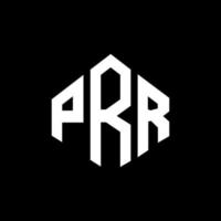 design de logotipo de carta prr com forma de polígono. prr polígono e design de logotipo em forma de cubo. prr modelo de logotipo de vetor hexágono cores brancas e pretas. prr monograma, logotipo de negócios e imóveis.