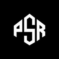 design de logotipo de carta psr com forma de polígono. psr polígono e design de logotipo em forma de cubo. modelo de logotipo de vetor hexágono psr cores brancas e pretas. psr monograma, logotipo de negócios e imóveis.