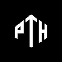 design de logotipo de letra pth com forma de polígono. pth polígono e design de logotipo em forma de cubo. pth hexágono modelo de logotipo de vetor cores brancas e pretas. pth monograma, logotipo de negócios e imóveis.