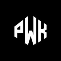 design de logotipo de letra pwk com forma de polígono. pwk polígono e design de logotipo em forma de cubo. pwk hexágono modelo de logotipo de vetor cores brancas e pretas. pwk monograma, logotipo de negócios e imóveis.