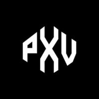 design de logotipo de carta pxv com forma de polígono. pxv polígono e design de logotipo em forma de cubo. pxv modelo de logotipo de vetor hexágono cores brancas e pretas. pxv monograma, logotipo de negócios e imóveis.
