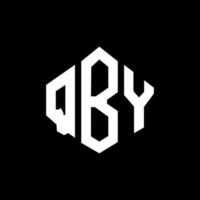 design de logotipo de letra qby com forma de polígono. qby polígono e design de logotipo em forma de cubo. qby hexagon vector logo template cores brancas e pretas. qby monograma, logotipo comercial e imobiliário.