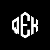 design de logotipo de carta qek com forma de polígono. qek polígono e design de logotipo em forma de cubo. qek modelo de logotipo de vetor hexágono cores brancas e pretas. monograma qek, logotipo comercial e imobiliário.