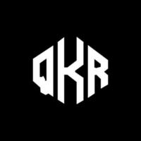 design de logotipo de carta qkr com forma de polígono. qkr polígono e design de logotipo em forma de cubo. qkr hexágono modelo de logotipo de vetor cores brancas e pretas. monograma qkr, logotipo comercial e imobiliário.