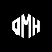 design de logotipo de letra qmh com forma de polígono. qmh polígono e design de logotipo em forma de cubo. qmh hexagon vector logo template cores brancas e pretas. monograma qmh, logotipo comercial e imobiliário.