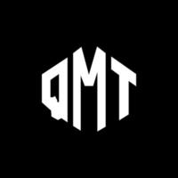 design de logotipo de letra qmt com forma de polígono. qmt polígono e design de logotipo em forma de cubo. qmt hexágono modelo de logotipo de vetor cores brancas e pretas. monograma qmt, logotipo comercial e imobiliário.