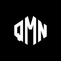 design de logotipo de carta qmn com forma de polígono. qmn polígono e design de logotipo em forma de cubo. qmn hexagon vector logo template cores brancas e pretas. monograma qmn, logotipo comercial e imobiliário.