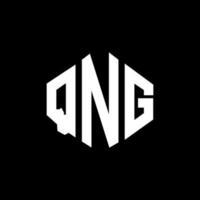 design de logotipo de letra qng com forma de polígono. qng polígono e design de logotipo em forma de cubo. qng hexágono modelo de logotipo de vetor cores brancas e pretas. qng monograma, logotipo de negócios e imóveis.
