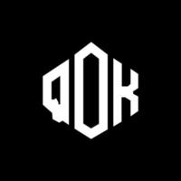 design de logotipo de carta qok com forma de polígono. qok polígono e design de logotipo em forma de cubo. qok modelo de logotipo de vetor hexágono cores brancas e pretas. qok monograma, logotipo de negócios e imóveis.