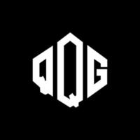 design de logotipo de letra qqg com forma de polígono. qqg polígono e design de logotipo em forma de cubo. qqg hexagon vector logo template cores brancas e pretas. monograma qqg, logotipo comercial e imobiliário.