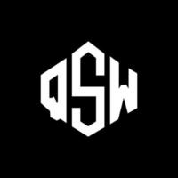 design de logotipo de letra qsw com forma de polígono. qsw polígono e design de logotipo em forma de cubo. qsw hexagon vector logo template cores brancas e pretas. monograma qsw, logotipo comercial e imobiliário.