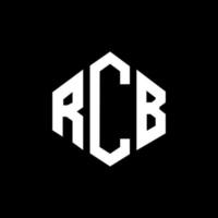 design de logotipo de carta rcb com forma de polígono. polígono rcb e design de logotipo em forma de cubo. modelo de logotipo de vetor hexágono rcb cores brancas e pretas. monograma rcb, logotipo de negócios e imóveis.